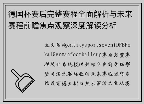 德国杯赛后完整赛程全面解析与未来赛程前瞻焦点观察深度解读分析